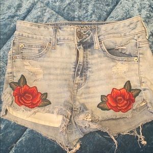 American Eagle Distressed Patchwork Shorty